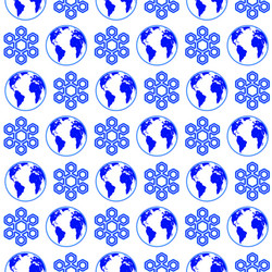 globe and snowflake pattern vector