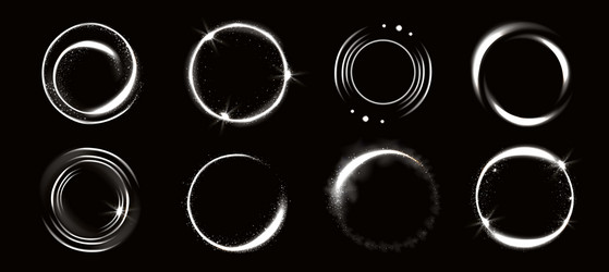 Magic Glow Circles with Sparkles vector image