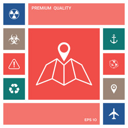 map icon with pin pointer elements for your vector image