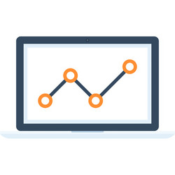 market monitoring flat web icon concept vector image