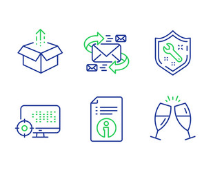 technical info seo and spanner icons set send vector image