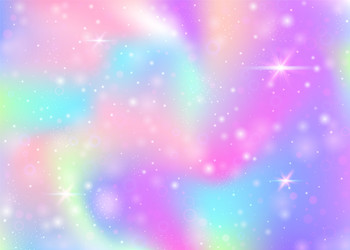 Unicorn background with rainbow mesh vector