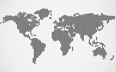 abstract world map with lines vector image