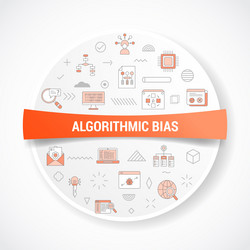 algorithmic bias concept with icon vector image