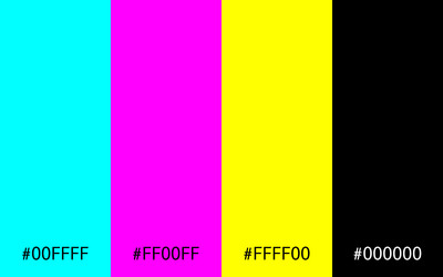 cmyk colors scheme with hex codes cyan magenta vector image