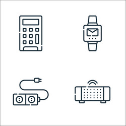 electronics line icons linear set quality vector image