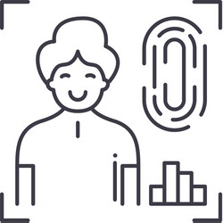 fingerprint scan concept icon linear isolated vector image
