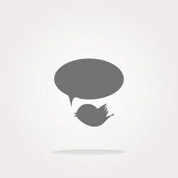 isolated internet web icon with bird vector image