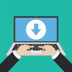 new laptop with icon up loading on screen vector image