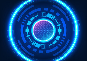 technology circle background there is a processor vector image