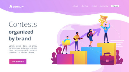 Branded competition concept landing page Vector Image