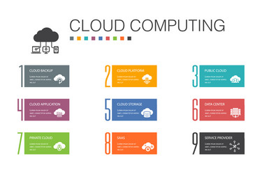 Cloud computing infographic 10 option line concept vector