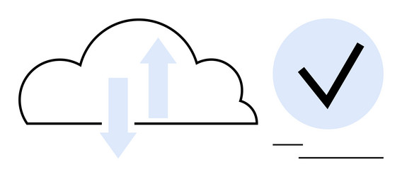 cloud data exchange with verification symbol vector image