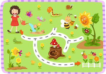 Educational maze game for children vector