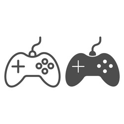 joystick line and solid icon electronics concept vector image