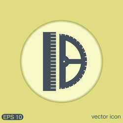ruler and protractor characters geometry vector image