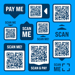 scan me qr code sticker with text online payment vector image