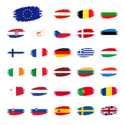 set of flags the european union countries flag vector