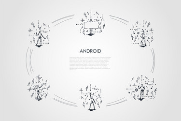 android - robots with scripts vector image