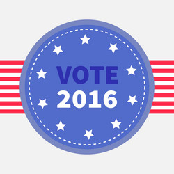 blue badge with striped ribbon award icon star Vector Image