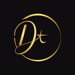 Elegant DT Script Logo vector image