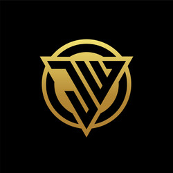 jw logo monogram with triangle shape and circle vector image