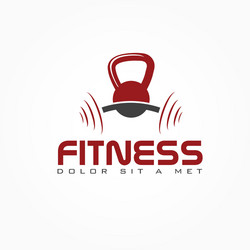 Grunge kettlebell and barbell design template Vector Image