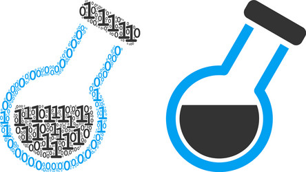 Retort mosaic of binary digits vector