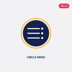 two color circle menu icon from ultimate vector