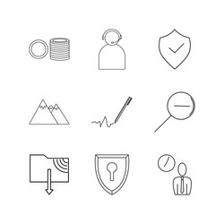 web linear icon set simple outline icons vector image