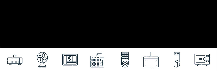 electronics line icons linear set quality vector image