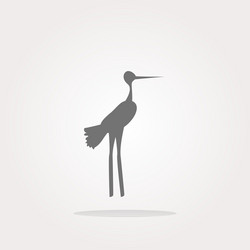 stork on web icon button isolated white vector image