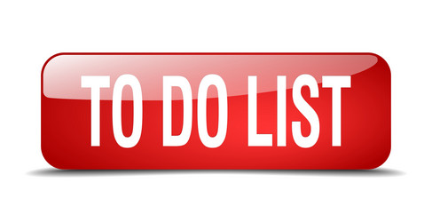to do list red square 3d realistic isolated web vector image