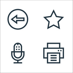 Web essentials line icons linear set quality vector