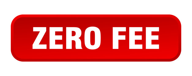 zero fee button square 3d push vector image