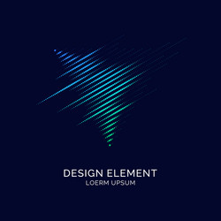 abstract elements with dynamic lines and particles vector image