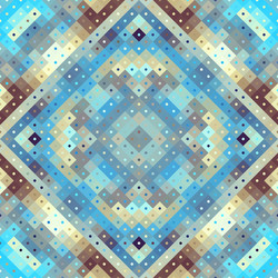 geometric abstract symmetric pattern in pixel art vector image
