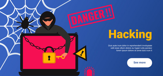 Hacker attack poster vector