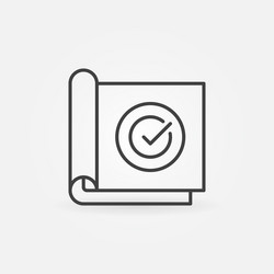 Paper with check mark linear concept icon vector