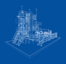 petroleum heater exchanger rendering of 3d vector image