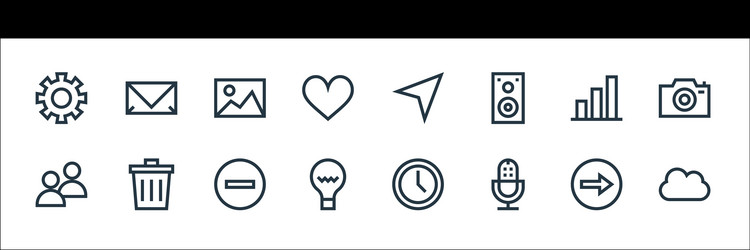 Web essentials line icons linear set quality vector