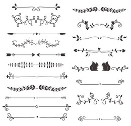 Calligraphic Line Dividers Vector Image