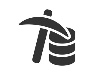 data mining concept icon with pickaxe vector image