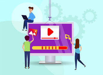 download video to your computer update system vector image