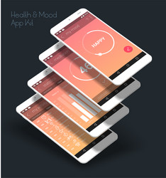 flat design responsive ui mobile app with 3d vector image