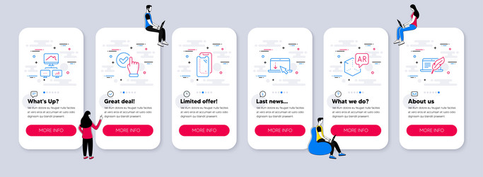 set of technology icons related to checkbox vector image