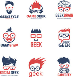 Smart Programmer Logo - Geek Identity vector image