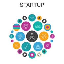 Startup infographic circle concept smart ui vector