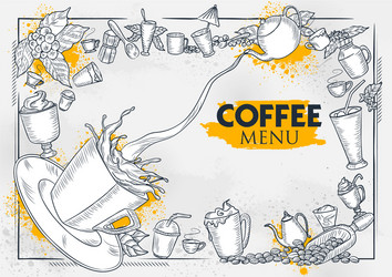 Template different types coffee for menu vector