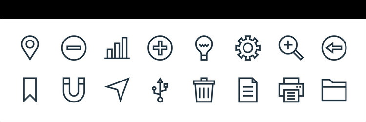 web essentials line icons linear set quality vector image